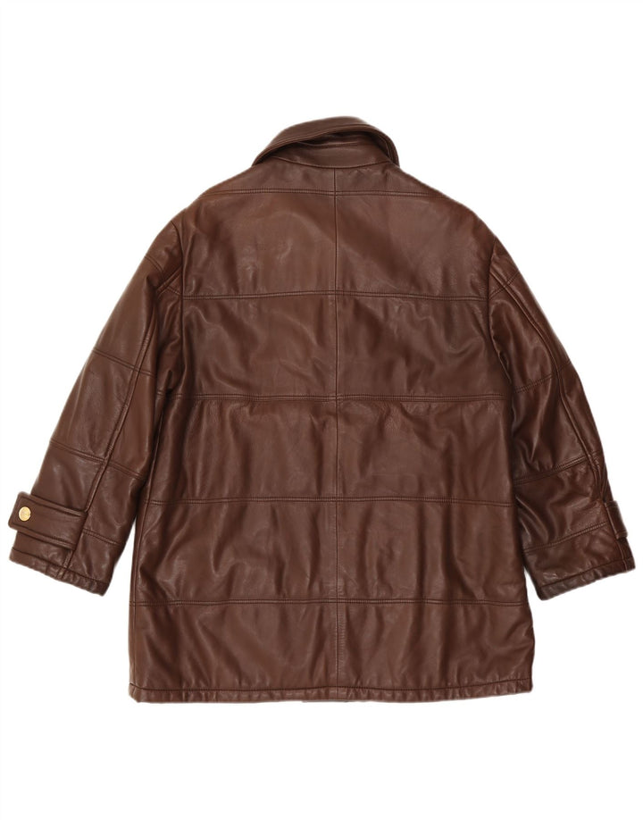 Giacca in pelle vintage da donna IT 42 Marrone medio