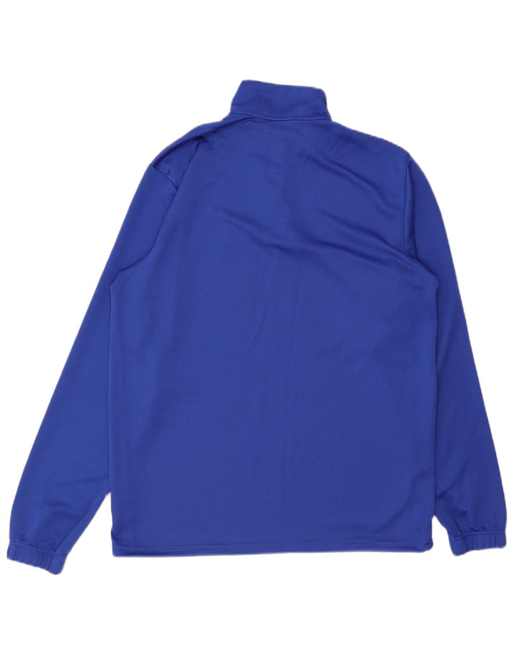 Adidas Aeroready Zip Neck Graphic Top da uomo manica lunga grande poliestere blu