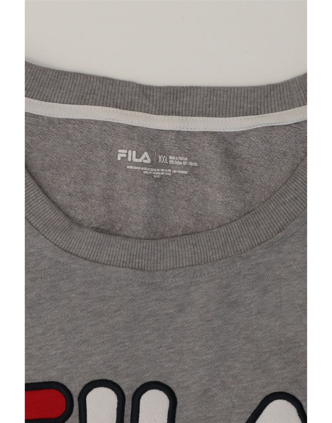 FILA Womens Graphic Sweatshirt Jumper UK 20 2XL Grey Cotton Vintage Fila and Second-Hand Fila from Messina Hembry 