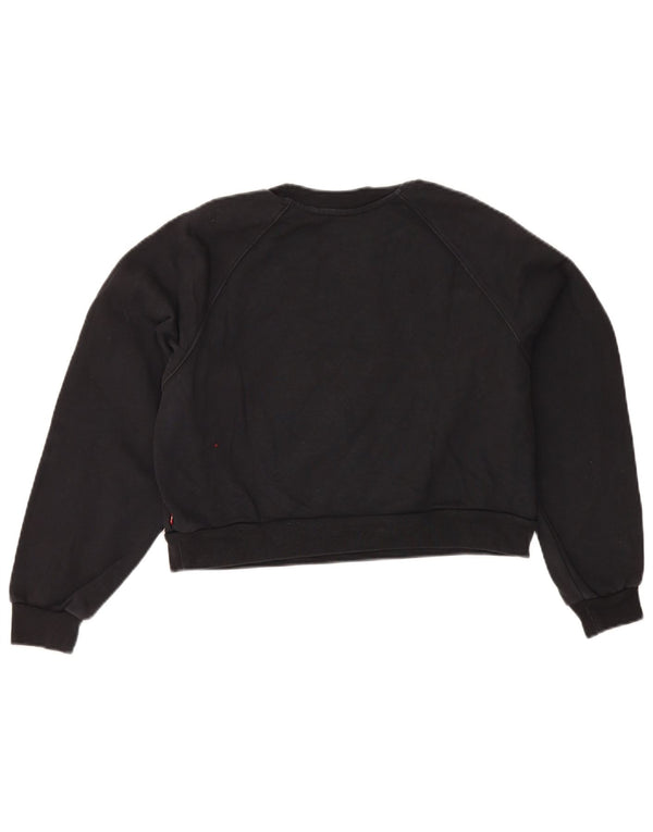Levi's Donna Felpa con grafica corta oversize da donna UK 6 XS Cotone nero