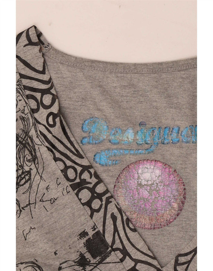 Abito da donna Desigual Graphic A-Line UK 12 Grigio medio