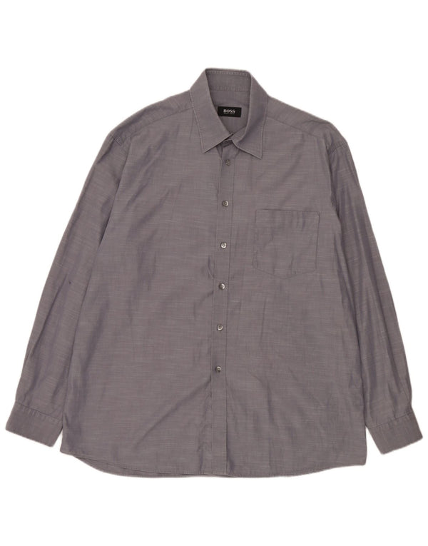 Camicia da uomo Hugo Boss taglia 43 17 XL cotone gessato grigio