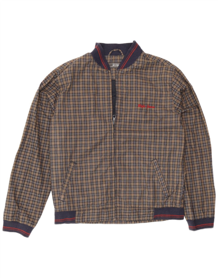 Bomber da uomo Rifle UK 40 Poliestere a quadri marroni grandi