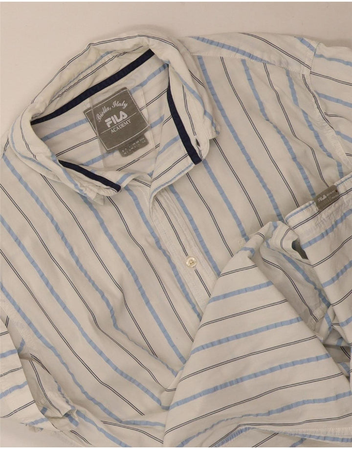 Camicia Fila da uomo a maniche corte, grande gessato bianco