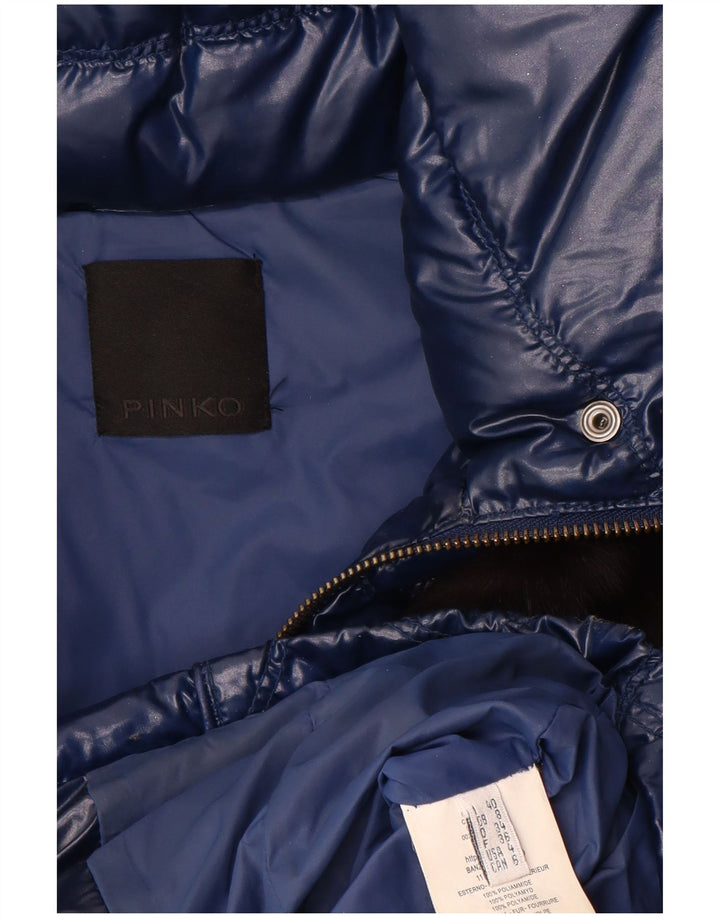 Giacca imbottita da donna PINKO UK 8 Small Blu Navy in poliammide
