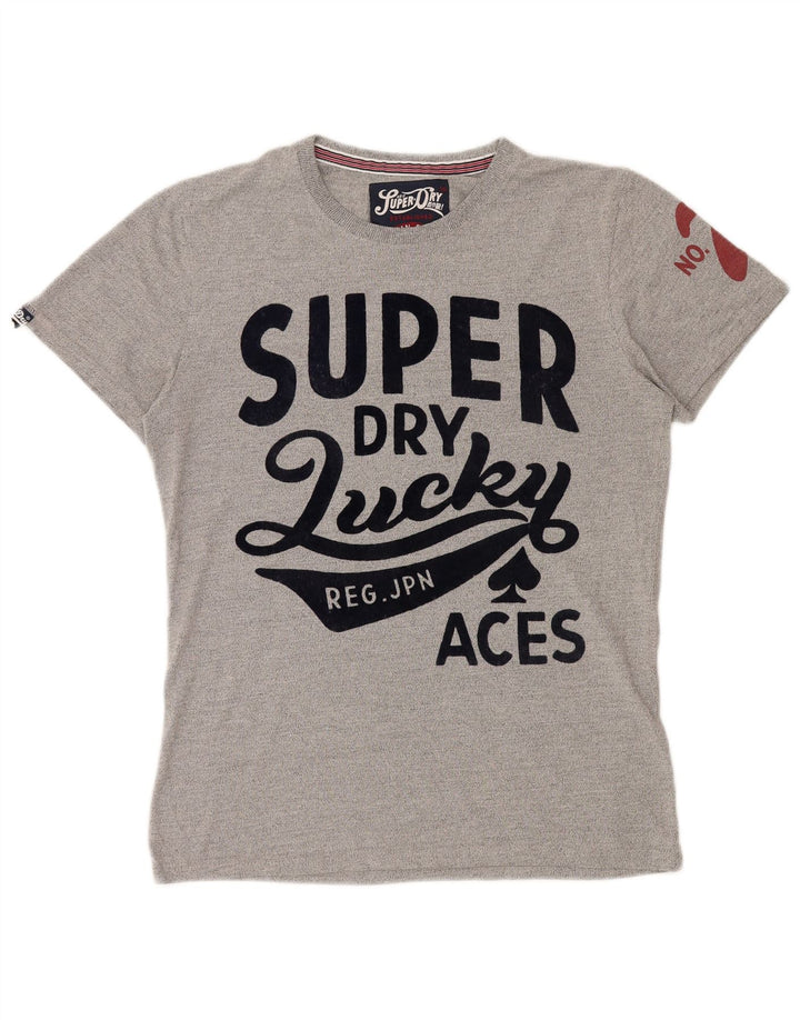 T-shirt grafica da uomo SUPERDRY Top in cotone grigio medio