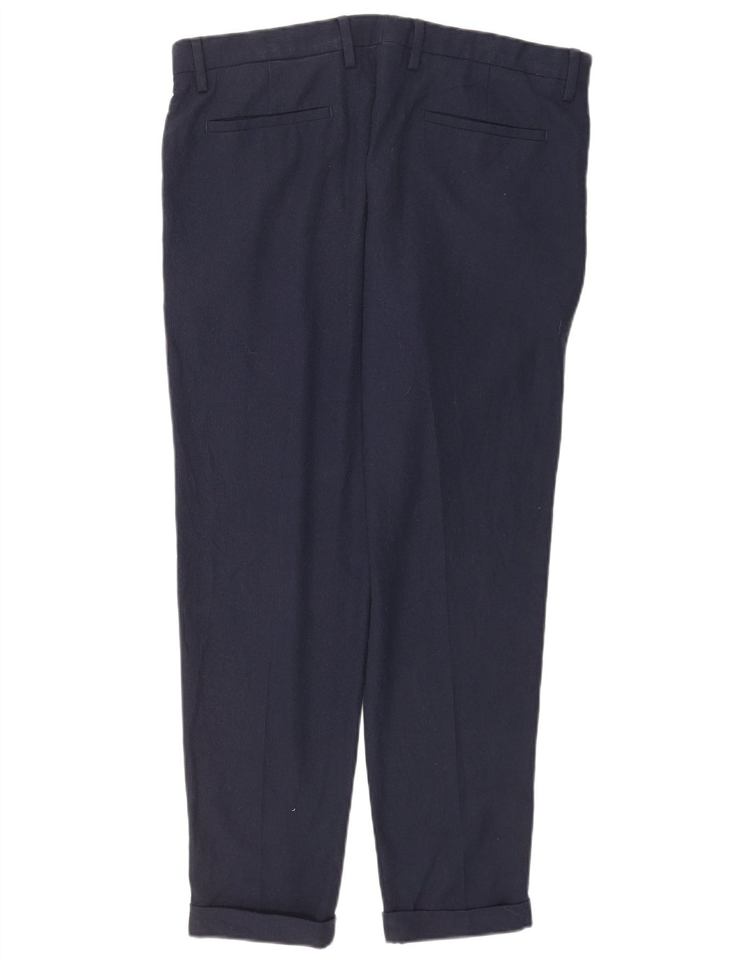 Pantaloni da abito slim da uomo Zara EU 44 Large W34 L30 poliestere blu navy