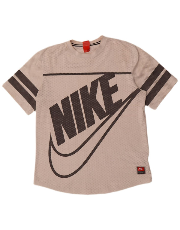 T-shirt grafica da uomo Nike Top grande in poliestere bianco