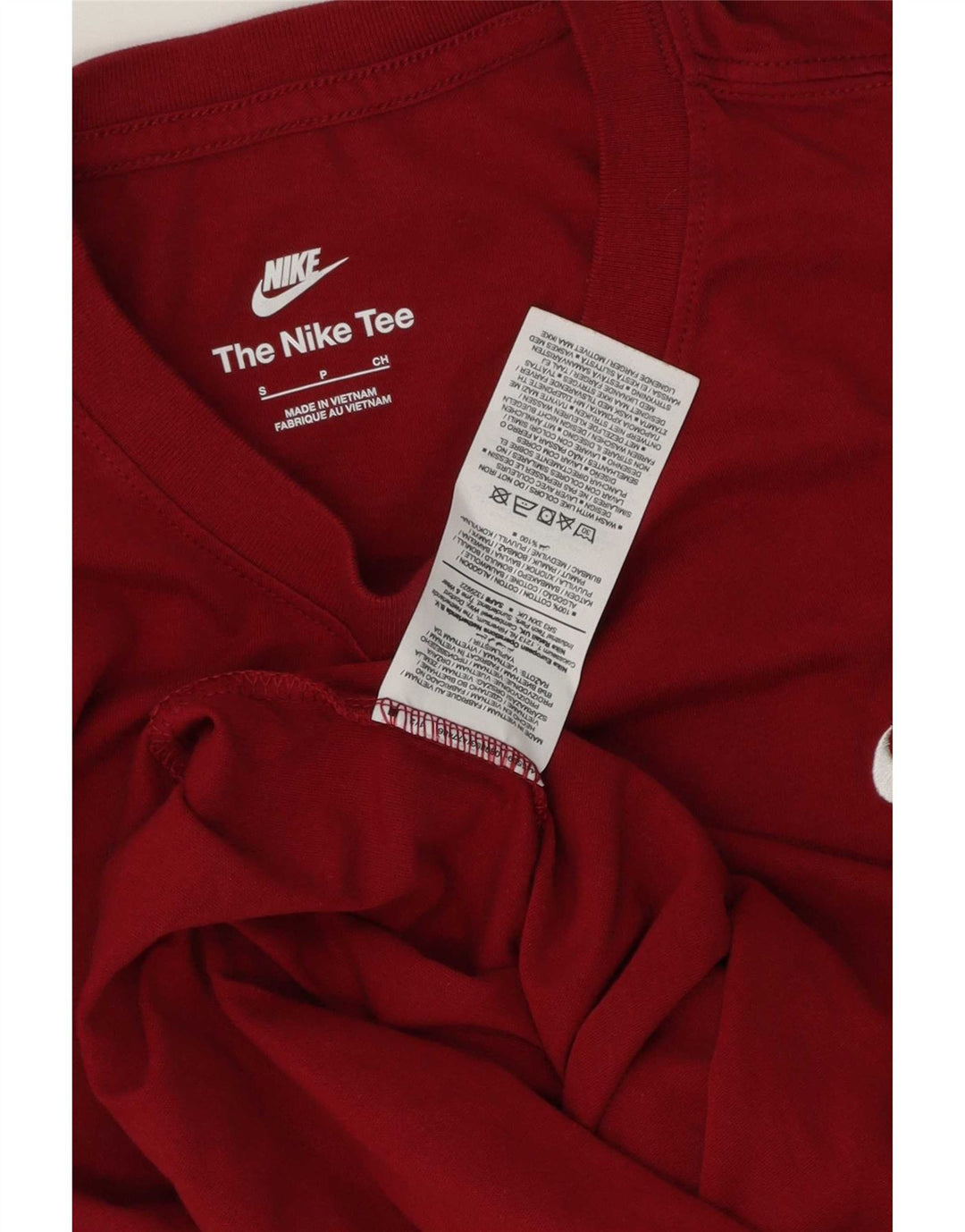 T-shirt Nike da uomo Top Small Borgogna in cotone