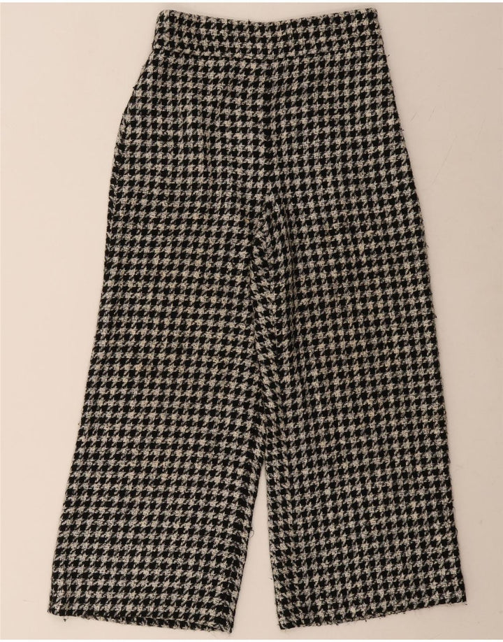 Pantaloni casual a gamba larga da donna Zara medi W28 L26 pied de poule grigi