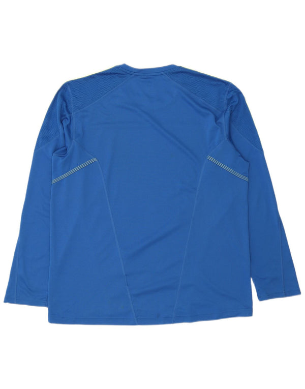 Top Adidas da uomo a manica lunga XL blu in poliestere