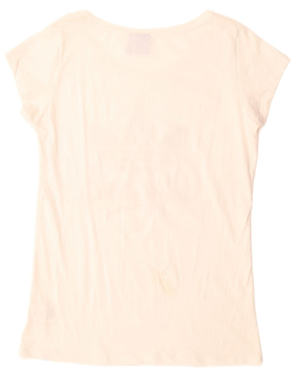 T-shirt grafica lunga da donna ADIDAS UK 22 XL cotone bianco