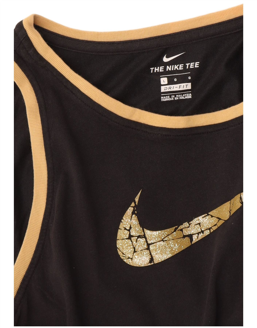 Canotta grafica Nike Dri Fit da donna UK 14 grande nera