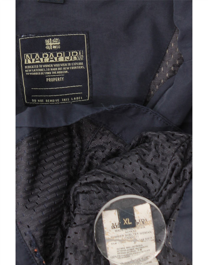 Giacca antipioggia da donna Napapijri UK 18 XL blu navy in poliammide