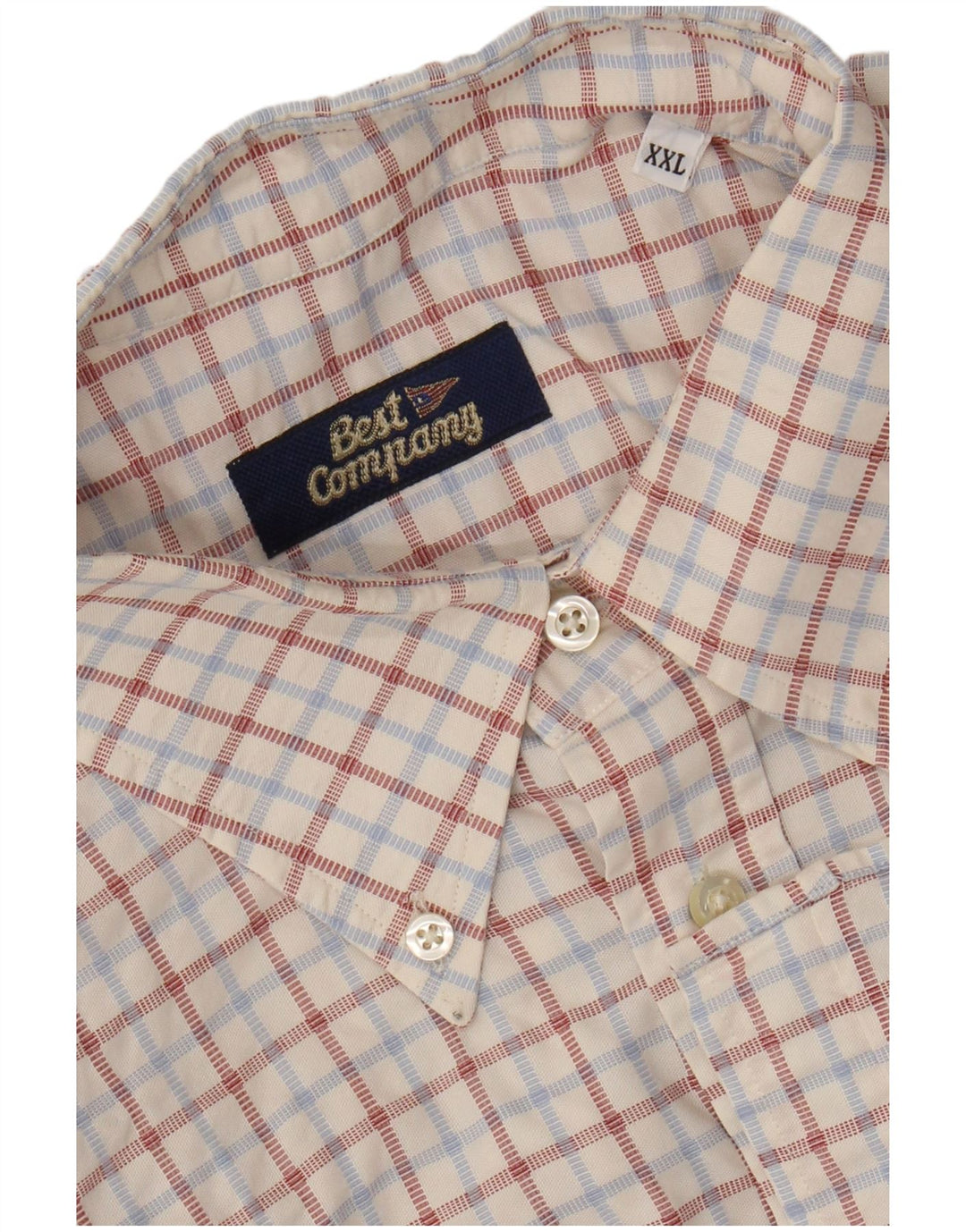 Camicia da uomo BEST COMPANY 2XL a quadri bianchi