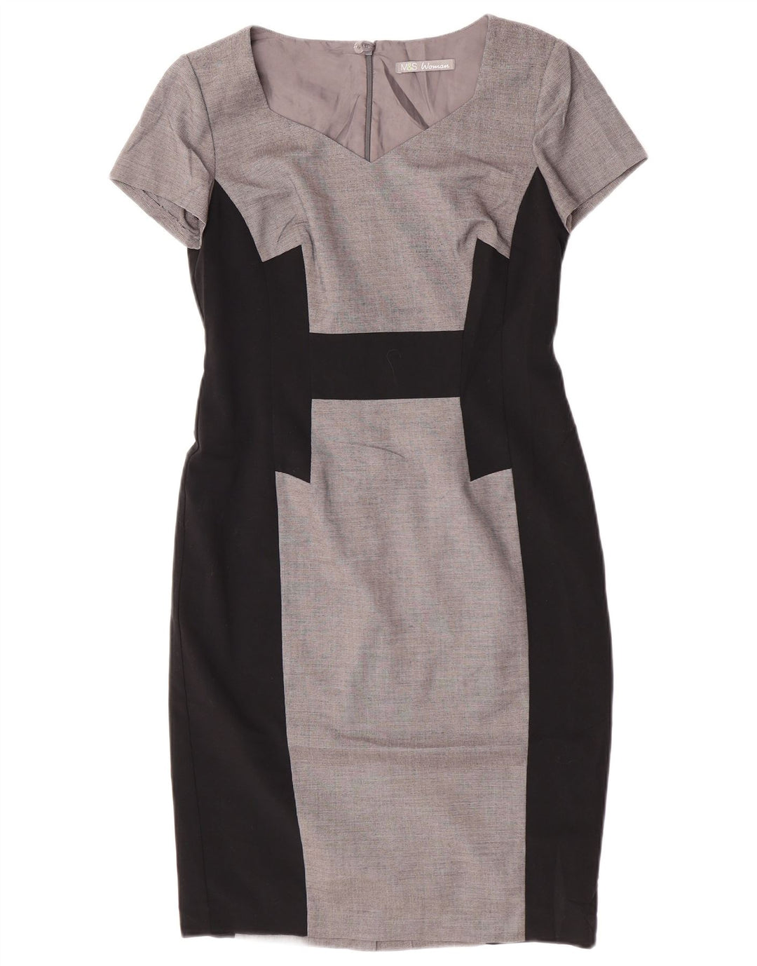 Abito tubino da donna Marks & Spencer UK 10 Small Poliestere color block grigio