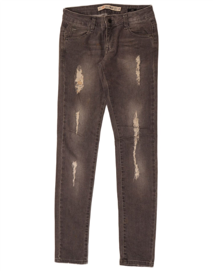 Jeans slim invecchiati Zara da donna EU 34 2XS W24 L32 Grigio