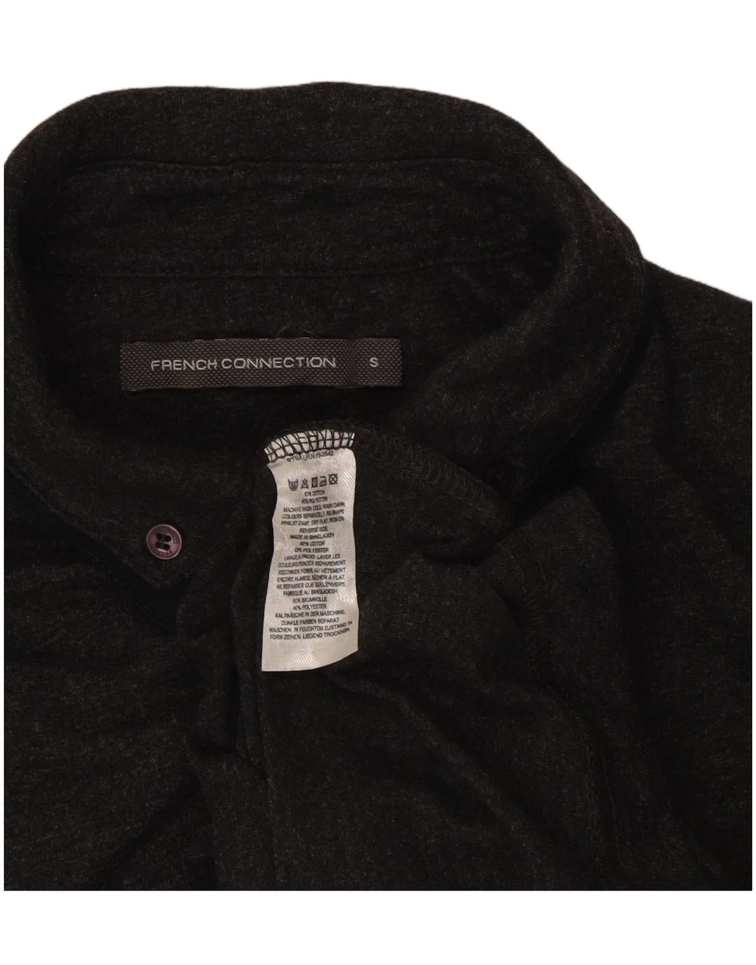 Polo da uomo French Connection piccola in cotone chiazzato grigio
