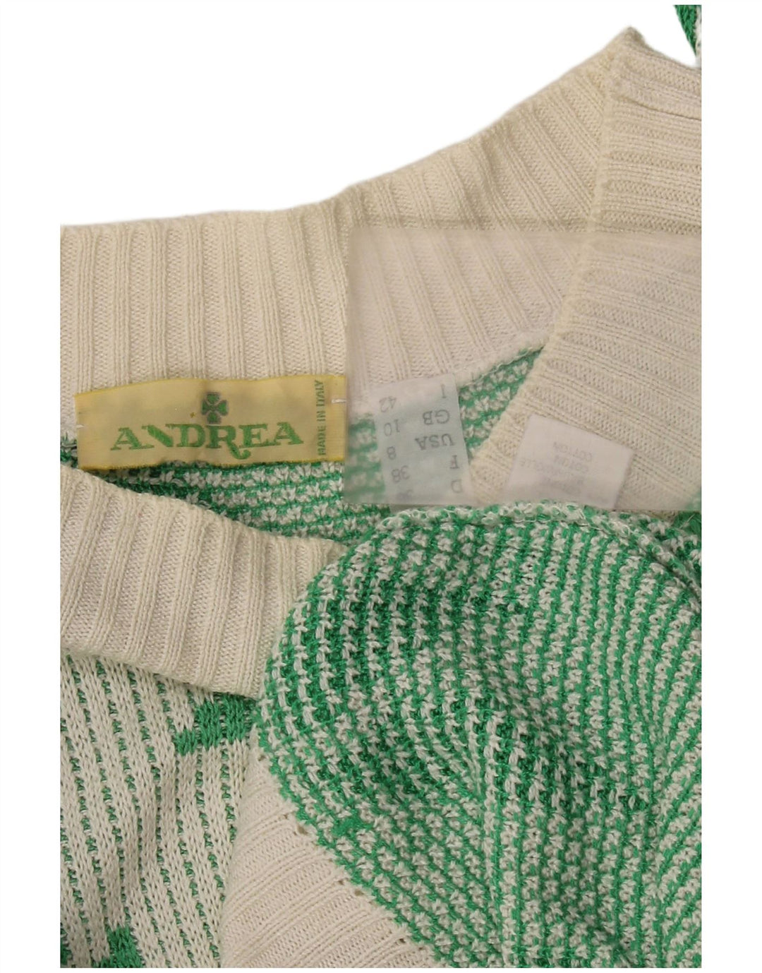 Maglione da donna vintage con scollo a barchetta corto UK 10 piccolo acrilico bianco