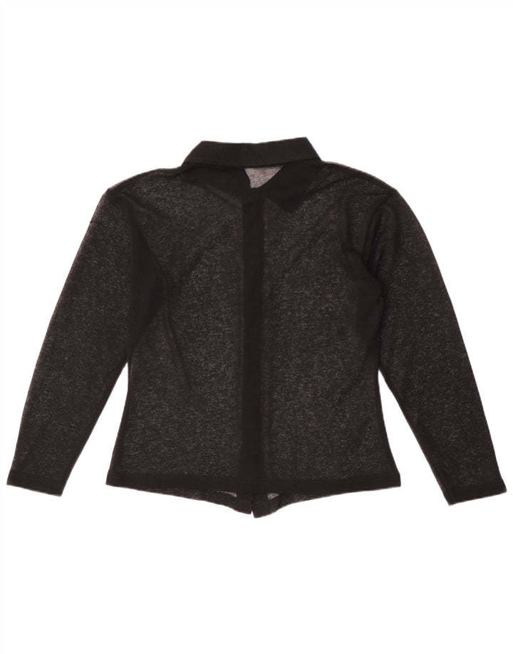 Camicetta trasparente da donna vintage UK 12 media nera