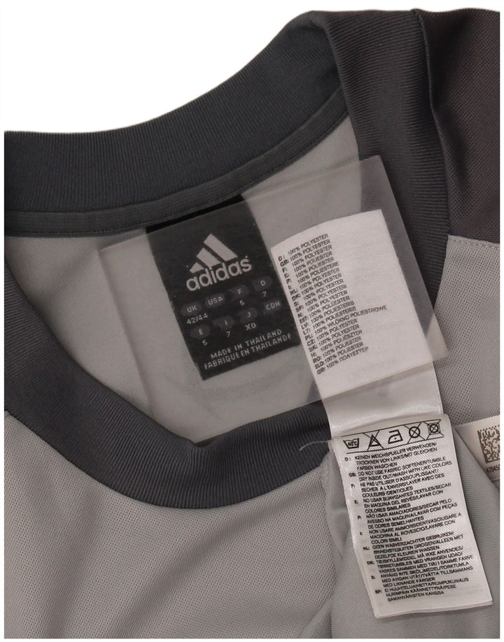 T-shirt grafica ADIDAS da uomo Climalite UK 42/44 Large Grey Colourblock