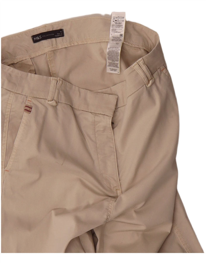 Pantaloni chino da donna Marks & Spencer UK 14 medi W30 L27 Cotone beige