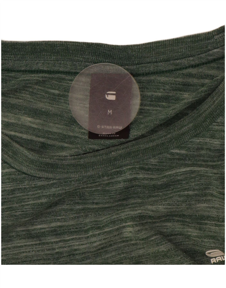 T-shirt da uomo G-STAR Top in poliestere a righe verde medio