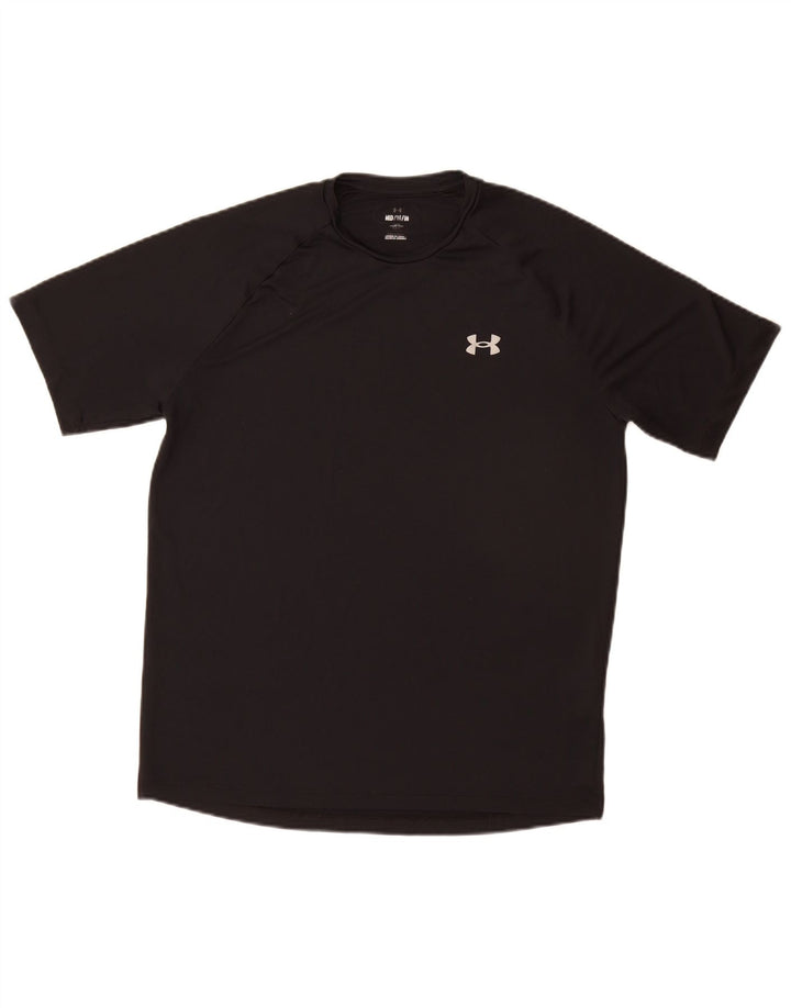 T-shirt grafica da uomo Under Armour Top in poliestere nero medio