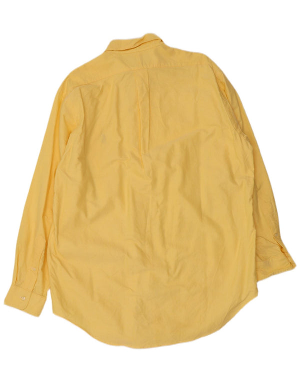 Ralph Lauren Camicia da uomo Yarmouth vestibilità rilassata taglia 16 grande cotone giallo