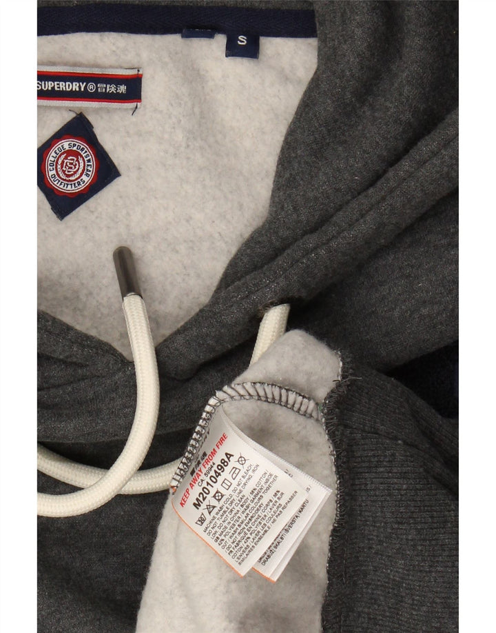 Maglione con cappuccio grafico da uomo SUPERDRY piccolo in cotone grigio