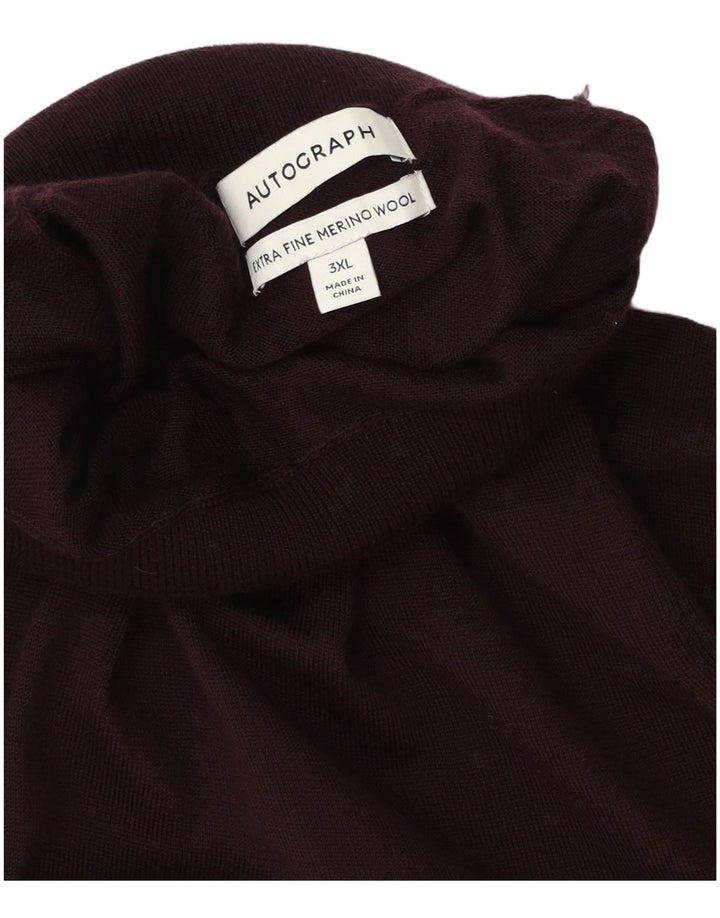 Maglione maglione collo alto autografo da uomo Marks & Spencer 3XL Borgogna