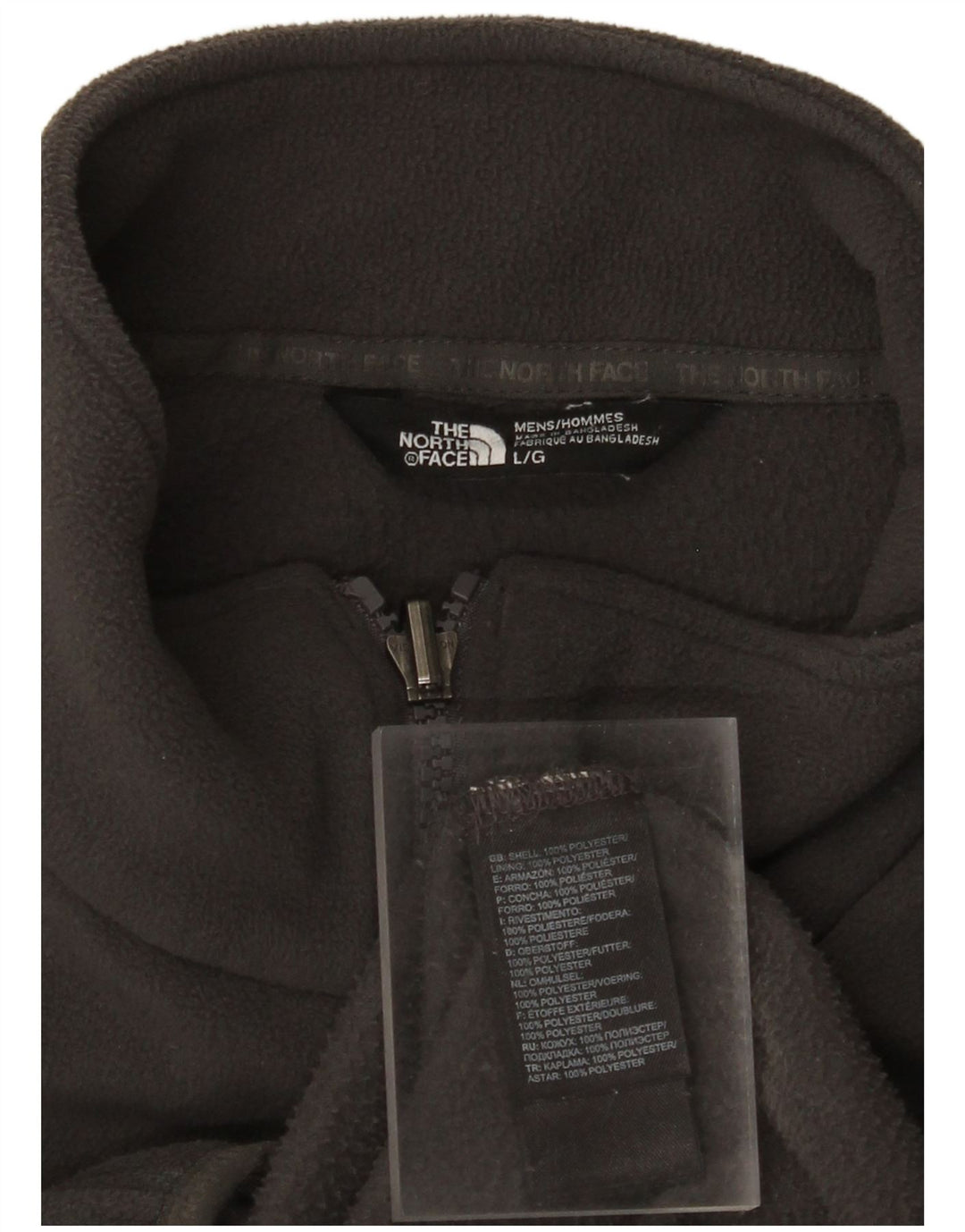 THE NORTH FACE Giacca in pile da uomo UK 40 Large Grigio Poliestere