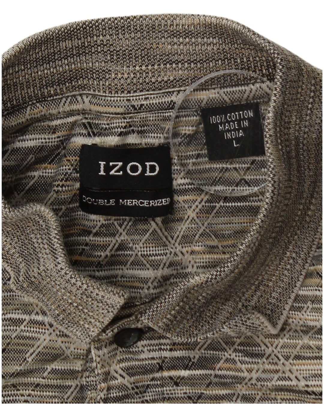 Polo da uomo IZOD grande in cotone geometrico grigio