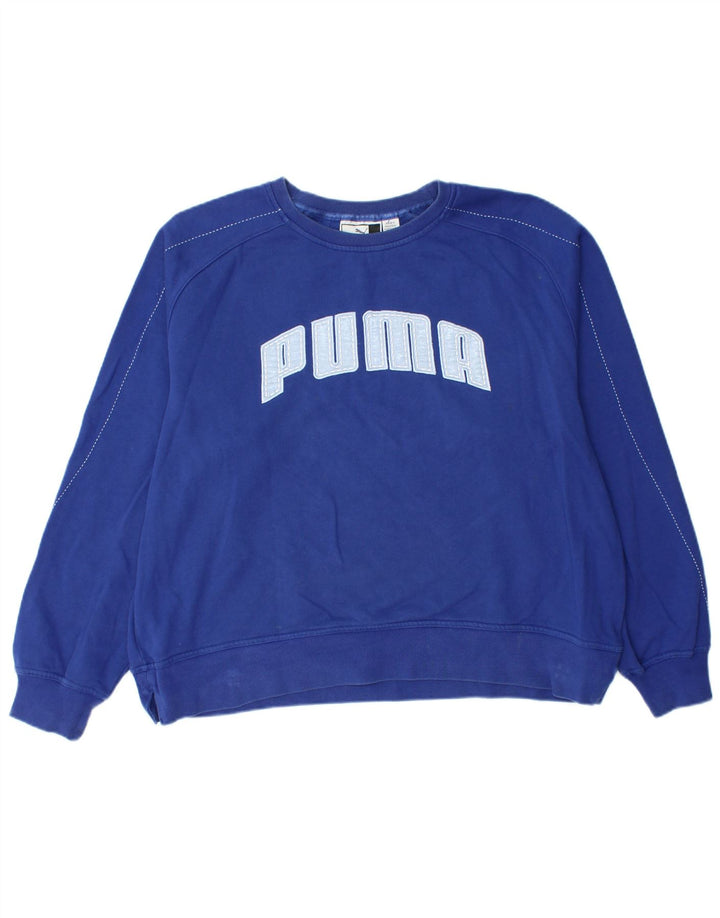 Felpa oversize con grafica PUMA da donna UK 14 Cotone blu medio