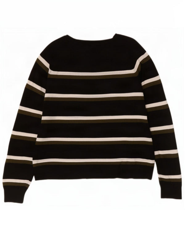 Maglione Zara da donna con scollo a barca UK 14 a righe nere medie