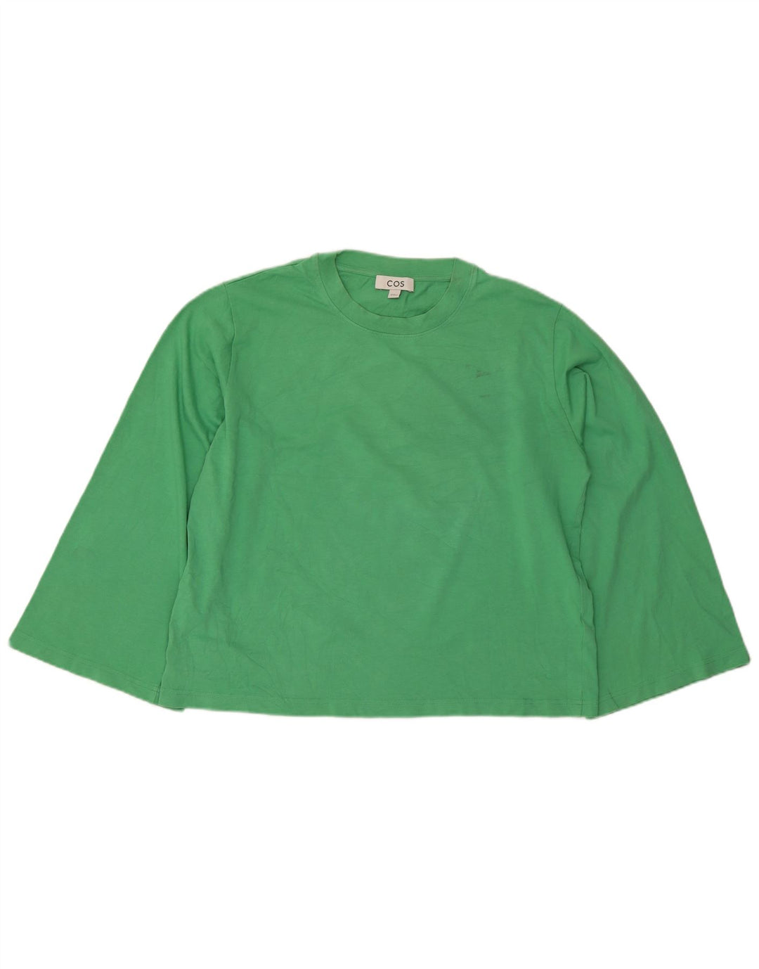 Cos Top da donna a maniche lunghe UK 14 Cotone verde medio