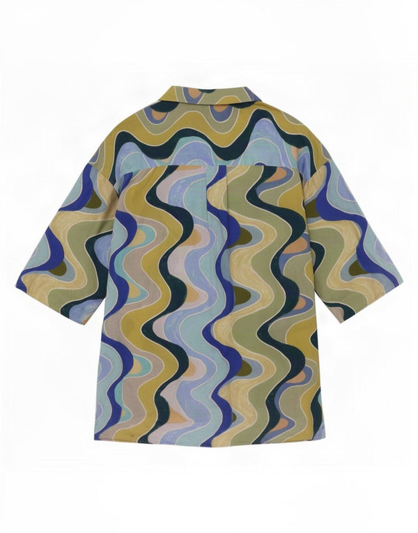 Zara Womens Oversized Abstract Pattern Tunic Top UK 10 Small Multicoloured