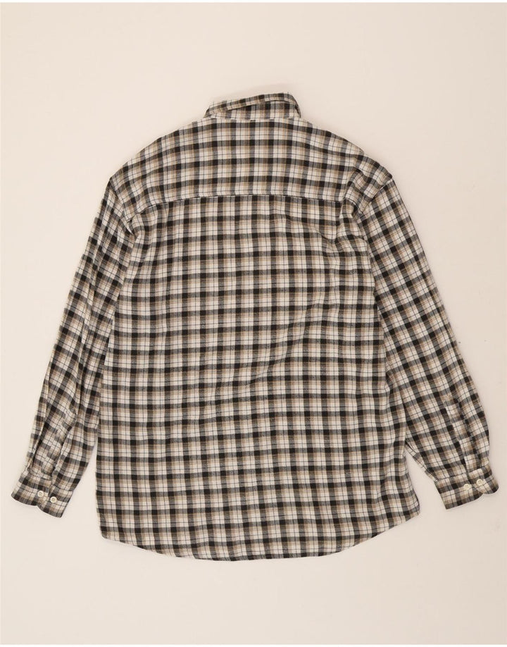 VINTAGE Mens Flannel Shirt Large Grey Check Cotton Vintage Vintage and Second-Hand Vintage from Messina Hembry 