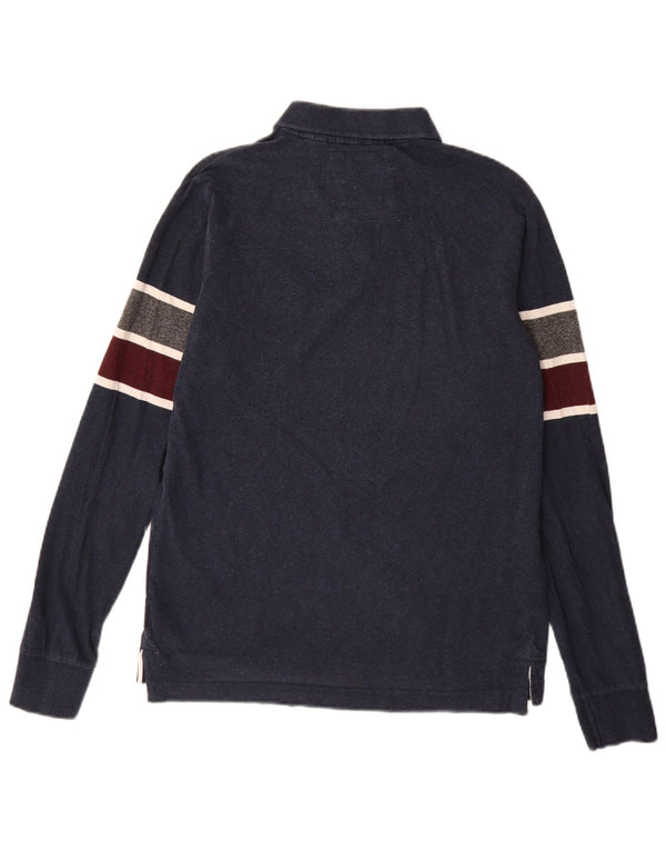 Polo da rugby grafica da uomo Superdry, grande, in cotone color block blu navy