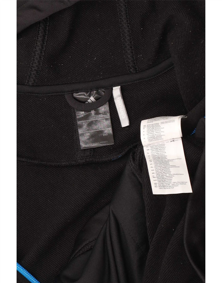 Maglione con cappuccio e zip Adidas Climalite da uomo grande in poliestere nero