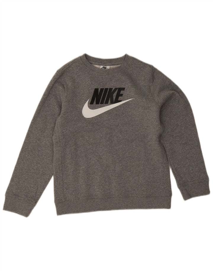 Felpa con grafica Nike per ragazzi, 10-11 anni, cotone screziato grigio medio