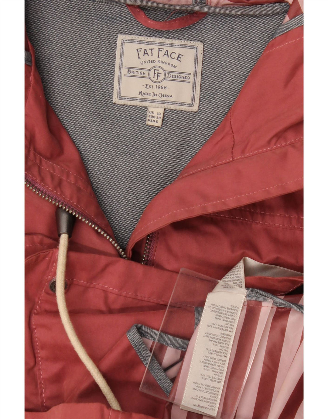 Giacca parka oversize con cappuccio da donna Fat Face UK 10 piccola rossa in poliestere