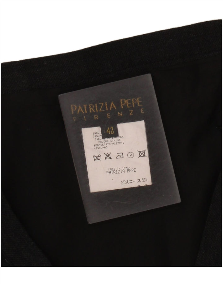 Minigonna Donna Patrizia Pepe IT 42 Media W28 Nera Viscosa