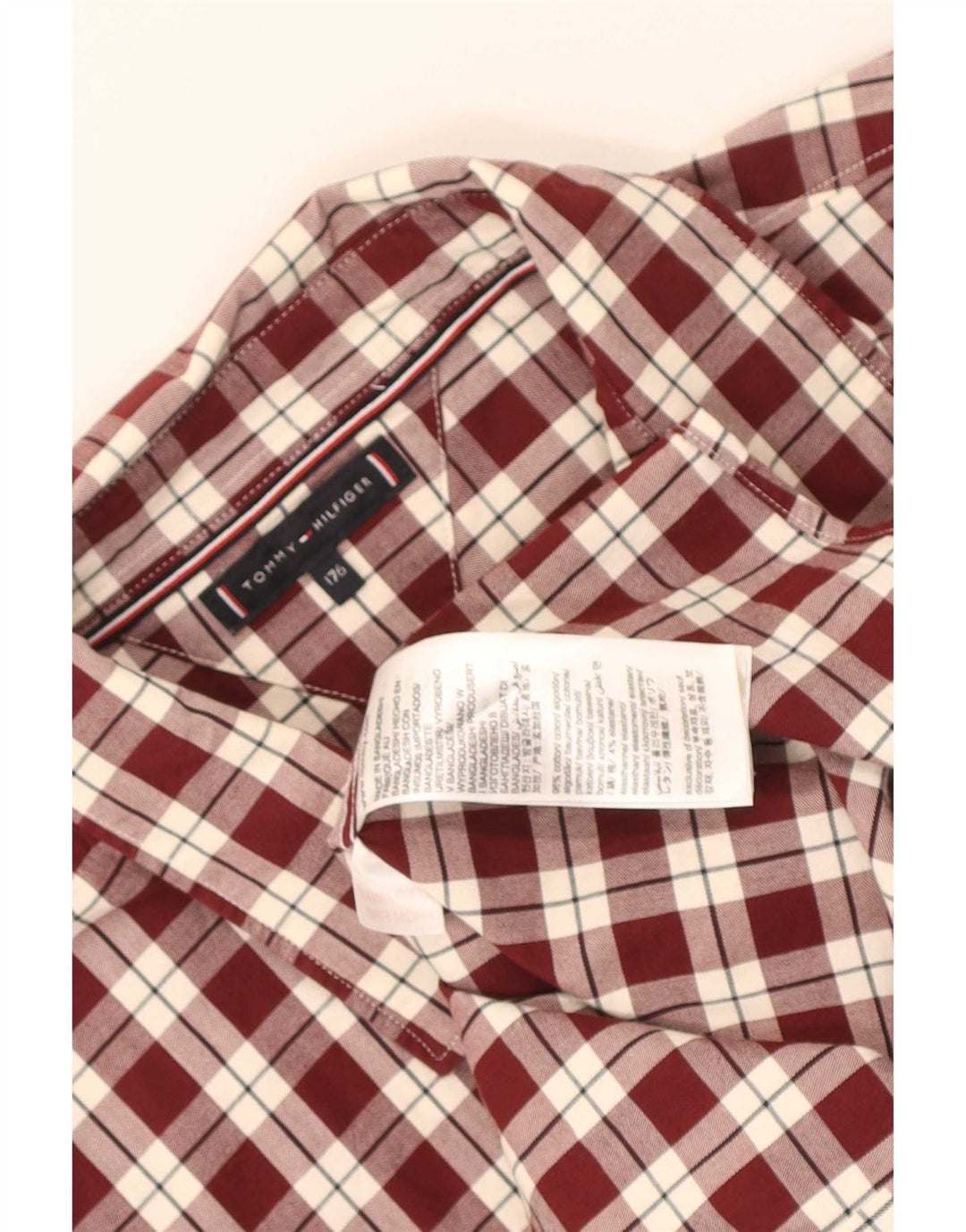 Camicia da ragazzo Tommy Hilfiger 15-16 anni in cotone a quadri marrone