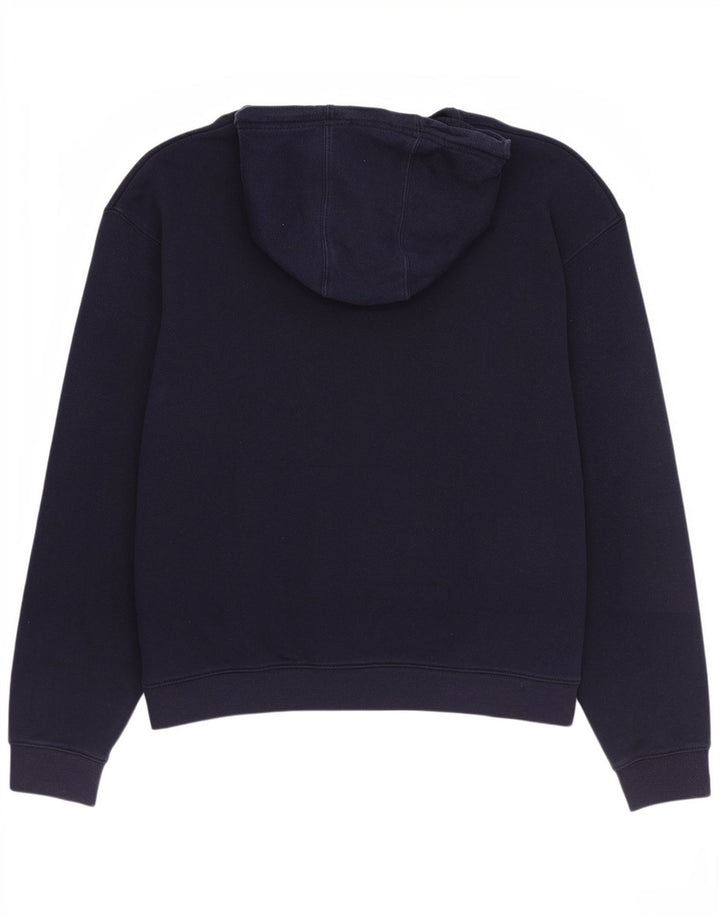 Maglione con cappuccio grafico da uomo Fila in cotone blu navy medio
