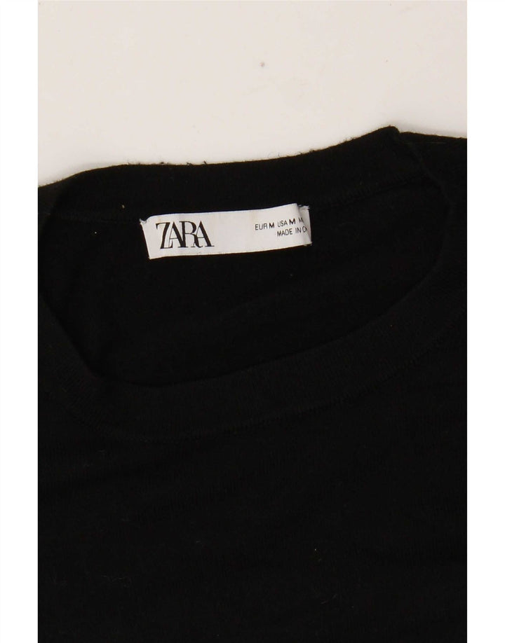 Maglione maglione girocollo da donna Zara UK 12 medio nero
