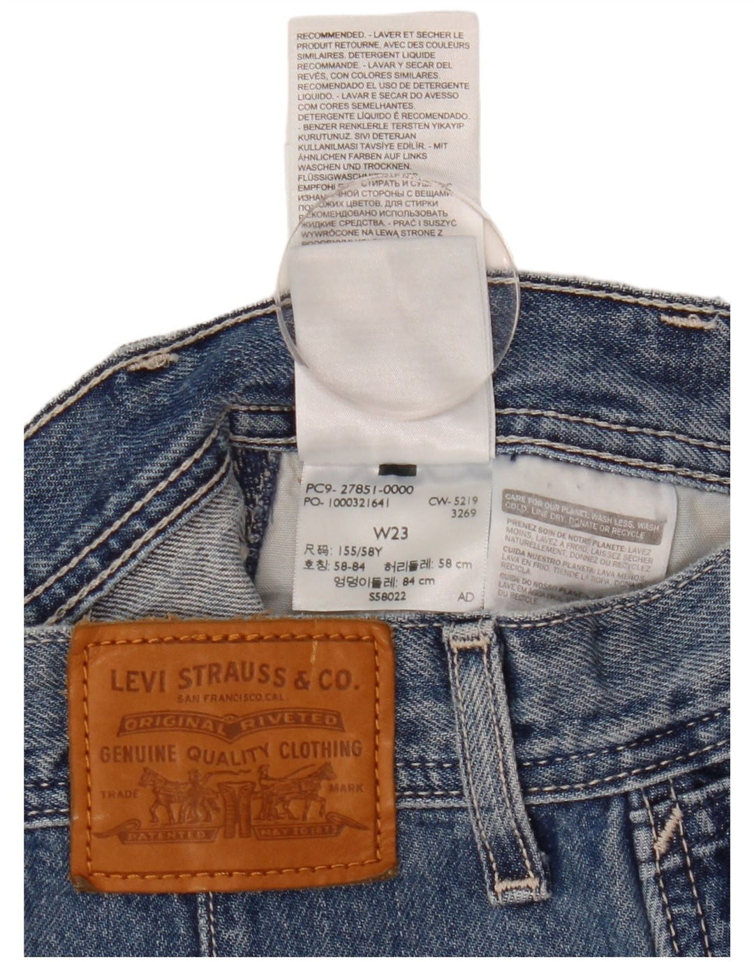 Gonna in denim da donna Levi's W23 2XS cotone blu