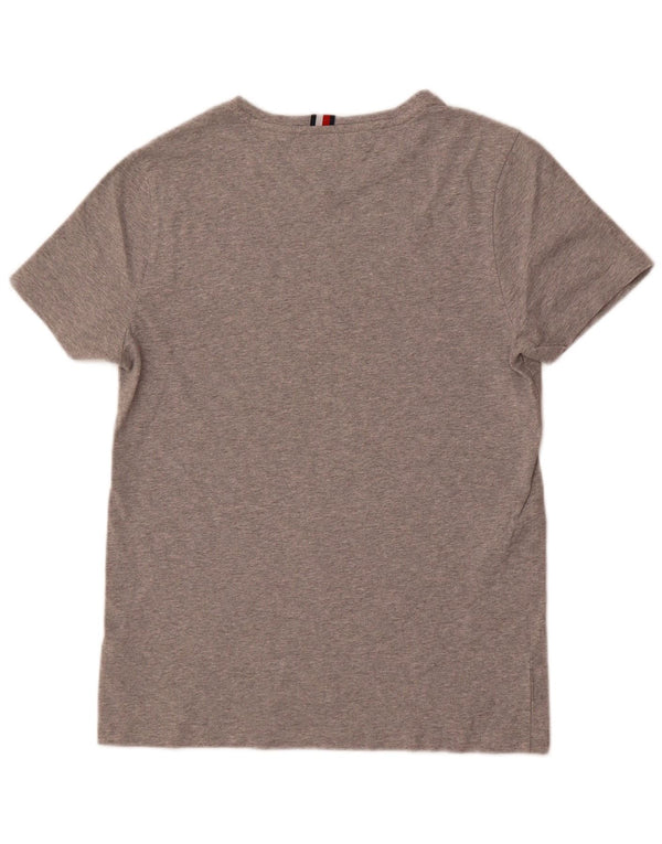 T-shirt grafica da uomo Tommy Hilfiger Top in cotone chiazzato grigio piccolo