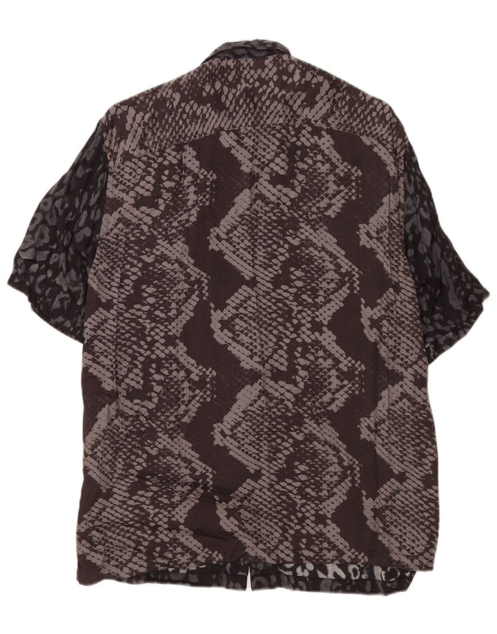 Camicia a maniche corte da uomo di All Saints, stampa animalier blu navy medio