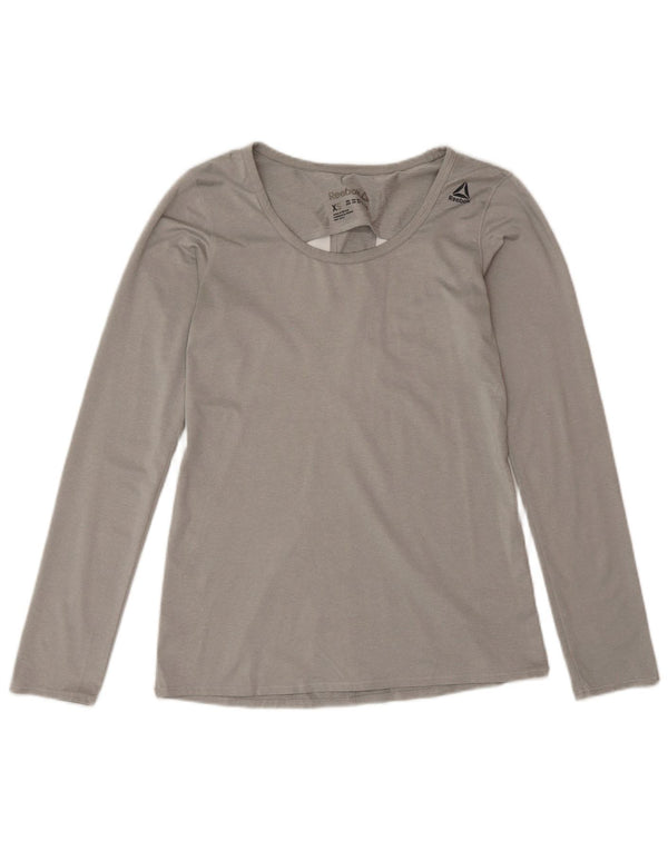 Top Reebok da uomo a maniche lunghe UK 8 Small Grey Poliestere Sports